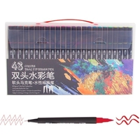24 couleurs stylos pinceaux à double pointe fineliner et pointe pinceau marqueurs d
