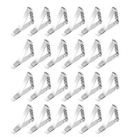 24 pièces pinces à nappe en acier inoxydable pinces à nappe à vague triangulaire pinces à couverture de Table de pique-nique de jardin