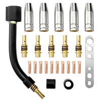 24 pièces/ensemble 15AK torche consommable électrode bouclier tasse lien tige conseils col de cygne pli pour Machine de soudage MIG
