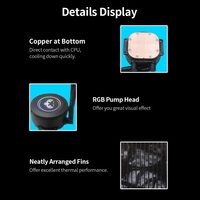 240 rvb AIO CPU refroidisseur de liquide ventilateur PWM tête de pompe en cuivre ailettes en aluminium denses tête de pompe rvb roulement hydraulique multi-plateformes