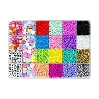 24000 pièces 2mm 16 couleurs r-ainbow bricolage perles à billes multicolores avec lettres accessoires pour l