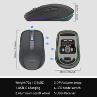 2.4G + BT5.1 Souris sans fil double mode Souris de jeu d