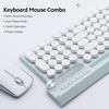 2.4G Clavier Souris Combo Fonctionnement Silencieux Mode Veille Automatique Boutons Multifonctions Rétro Ronde Clé Caps Support De Téléphone,  Noir
