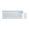 2.4G Clavier Souris Combo Fonctionnement Silencieux Mode Veille Automatique Boutons Multifonctions Rétro Ronde Clé Caps Support De Téléphone,  Vert