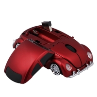 2.4G Sans Fil Souris de Voiture USB Ordinateur Souris Forme de Voiture 1000 DPI avec Récepteur de Lumière LED pour PC Portable Rouge