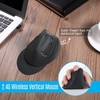 2.4G souris optique sans fil souris verticale 6 touches souris de bureau ergonomique avec 3 vitesses réglable DPI pour PC portable noir