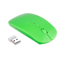 2.4G souris sans fil portable ultra-mince souris muette 4 touches sans fil souris optique 1600DPI pour ordinateur de bureau ordinateur portable vert