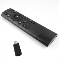 2.4G Télécommande Sans Fil avec USB Récepteur Entrée Voix pour Smart TV Android TV Box HTPC PC Projecteur Noir