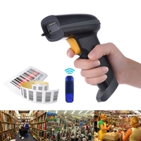 2.4G Wireless Handheld Barcode Scanner lecteur de code barre avec câble USB Receiver pour Entrepôt Supermarché Bibliothèque Express Company Retail Store