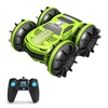 2.4GHz RC cascadeur voiture Double face voiture amphibie RC voiture 2 en 1 RC bateau 360° tourner avec des lumières LED