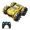 2.4GHz RC cascadeur voiture Double face voiture amphibie RC voiture 2 en 1 RC bateau 360° tourner avec des lumières LED