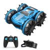 2.4GHz RC cascadeur voiture Double face voiture amphibie RC voiture 2 en 1 RC bateau 360° tourner avec LED lumières contrôle montre