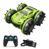 2.4GHz RC cascadeur voiture Double face voiture amphibie RC voiture 2 en 1 RC bateau 360° tourner avec LED lumières contrôle montre