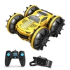 2.4GHz RC cascadeur voiture Double face voiture amphibie RC voiture 2 en 1 RC bateau 360° tourner avec LED lumières contrôle montre