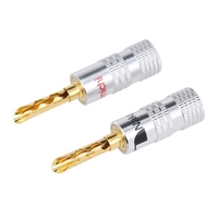 24K plaqué or cuivre 4mm Banana Plug noir et rouge amplificateur audio connecteur connecteur