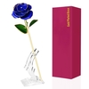 24K Plaqué Or Rose Fleurs Artificielles Or Trempé Rose avec Support Cadeau Saint Valentin pour Femme Petite Amie Mère Enseignant