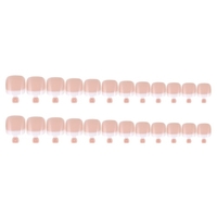 24Pcs False Toenail Tips Set French Full Cover Fake Toe Nail Tips for DIY Manicure