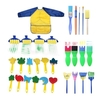 25 PCS Enfants Pinceaux Pinceaux Lavables Éponge Peinture Pinceau Ensemble pour Tout-Petits Enfants Début Bricolage Jouets D