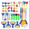 25 PCS Enfants Pinceaux Pinceaux Lavables Éponge Peinture Pinceau Ensemble pour Tout-Petits Enfants Début Bricolage Jouets D
