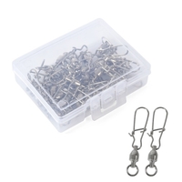 25 pièces / boîte connecteur à pression pivotant de pêche roulement à billes à roulement à billes broche à pression pivote Kit de matériel de pêche