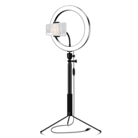 26cm / 10 pouces 3200K-5600K lumière vidéo à anneau dimmable bicolore 12W