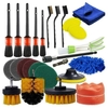 27 pièces brosses de nettoyage de voiture tampons de polissage ensemble de tampons éponge de polissage à la cire pour voiture polisseuse tampon cire ponceuse ensemble d