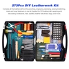 273 pièces Outils et fournitures de travail du cuir avec étui de rangement Accessoires de base en cuir
