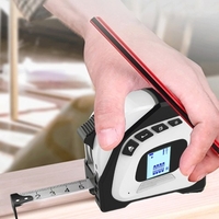 2in1 télémètre Laser 5m ruban à mesurer règle écran LCD avec rétro-éclairage Distance mètre bâtiment dispositif de mesure zone Volumes équipement d