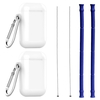 2pcs / set accessoires de barre de pailles pliables réutilisables de silicone