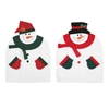 2pcs / set Chaise de noël Chaises de dos Snowman Santa Christmas Dinner Slipcovers Set Décorations Ornements