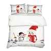 2pcs / set housse de couette motif imprimé bonhomme de neige style 3d noël