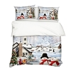 2pcs / set housse de couette motif imprimé bonhomme de neige style 3d noël