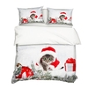 2pcs / set housse de couette motif imprimé chat style 3d style de noël
