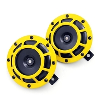 2Pcs 125mm 12V klaxon de voiture électrique Super fort ton haut/bas ton double klaxon Kit avec gril de protection pour motos voitures