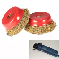 2pcs 75mm 3 "Steel Wire Wheel Fine Crimp Cup Rotor de roue Rotary Steel Wire Brush pour Angle Grinder