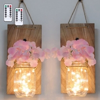 2pcs bocaux en verre à suspendre à LED guirlandes lumineuses