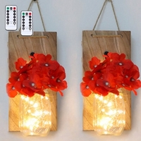 2pcs bocaux en verre à suspendre à LED guirlandes lumineuses