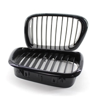 2Pcs Gloss Black Pare-chocs Avant Capot Kidney Grille Racing Grille Remplacement pour BMW Série 5 E39 M5 1999-2003