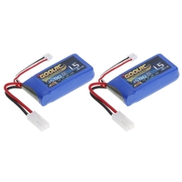 2pcs GoolRC 7.4V 1500mAh 30C Mini TAMIYA Plug LiPo Batterie pour Feilun FT009 GC001 RC Bateau