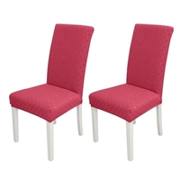 2pcs Housse de chaise de salle à manger Housse de chaise amovible haute extensible
