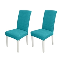 2pcs Housse de chaise de salle à manger Housse de chaise amovible haute extensible