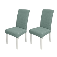 2pcs Housse de chaise de salle à manger Housse de chaise amovible haute extensible