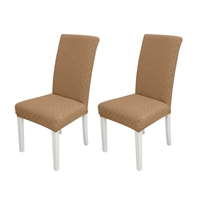 2pcs Housse de chaise de salle à manger Housse de chaise amovible haute extensible