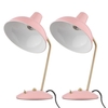 2PCS Industrielle Moderne Rétro Lampe De Bureau 110V AC Chevet Chevet Lampe De Lecture Flexible Matte Alliage Tête Lampe De Table En Métal pour Chambre Bureau Salon E26/E27 Ampoule Non Inclus