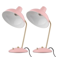 2PCS Industrielle Moderne Rétro Lampe De Bureau 110V AC Chevet Chevet Lampe De Lecture Flexible Matte Alliage Tête Lampe De Table En Métal pour Chambre Bureau Salon E26/E27 Ampoule Non Inclus