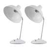 2PCS Industrielle Moderne Rétro Lampe De Bureau 110V AC Chevet Chevet Lampe De Lecture Flexible Matte Alliage Tête Lampe De Table En Métal pour Chambre Bureau Salon E26/E27 Ampoule Non Inclus