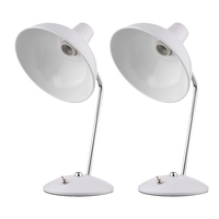 2PCS Industrielle Moderne Rétro Lampe De Bureau 110V AC Chevet Chevet Lampe De Lecture Flexible Matte Alliage Tête Lampe De Table En Métal pour Chambre Bureau Salon E26/E27 Ampoule Non Inclus