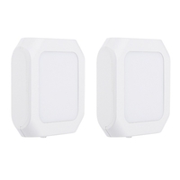 2Pcs Intelligent lumière détection carré veilleuses glissant interrupteur en continu gradation lumière