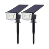 2PCS LED Projecteur Solaire Réglable 2 En 1 Paysage Lumières De Piquet Applique Murale Étanche Lumières Extérieures Pour Fête De Mariage Cour Passerelle Patio Décoration Lampe