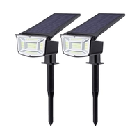 2PCS LED Projecteur Solaire Réglable 2 En 1 Paysage Lumières De Piquet Applique Murale Étanche Lumières Extérieures Pour Fête De Mariage Cour Passerelle Patio Décoration Lampe